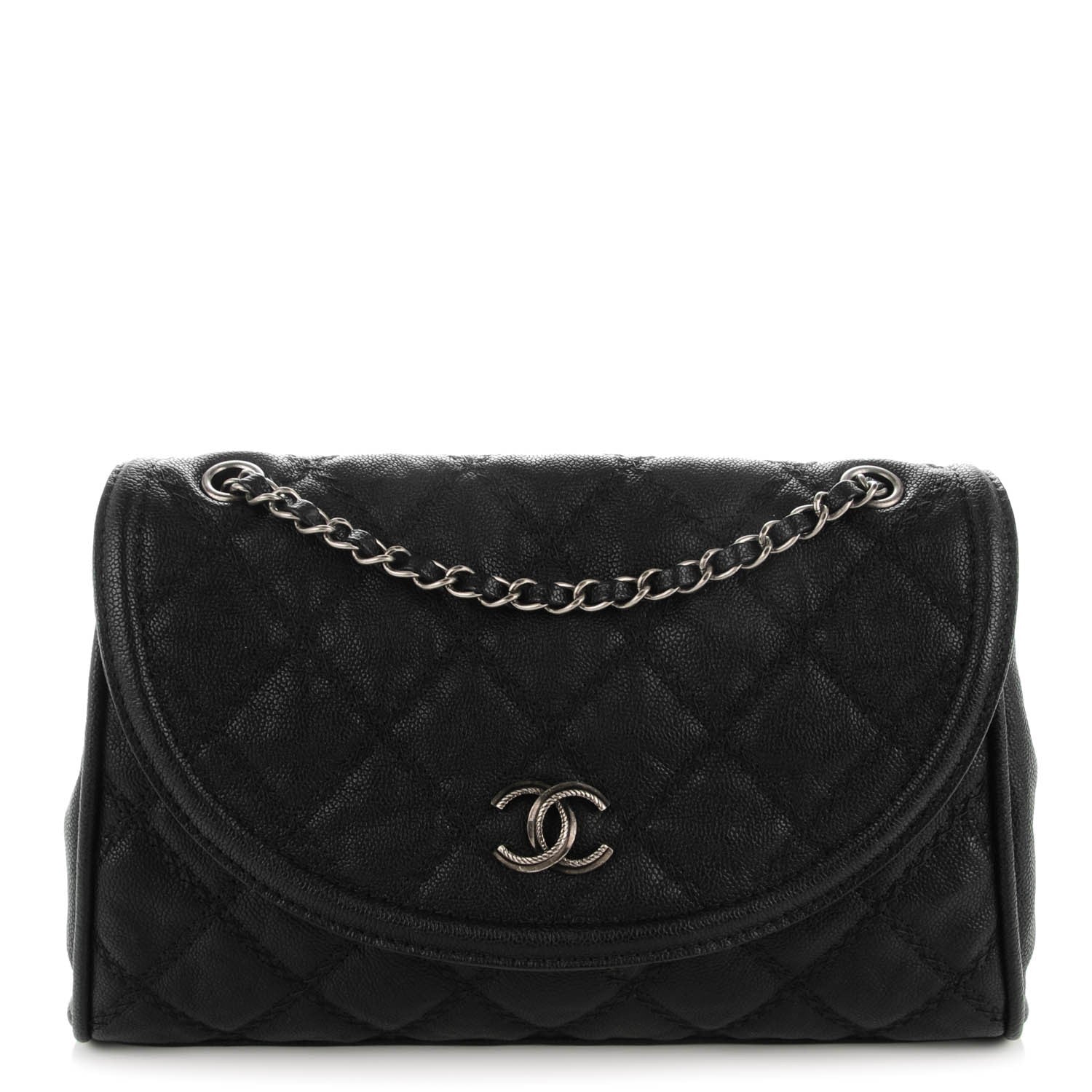 Chanel Grained Calfskin Quilted Messenger Black 1 of 7