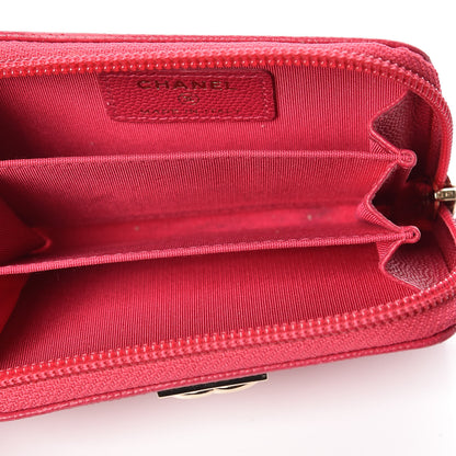 Chanel Caviar Quilted Boy Zip Around Coin Purse Wallet Fuchsia 5 of 8