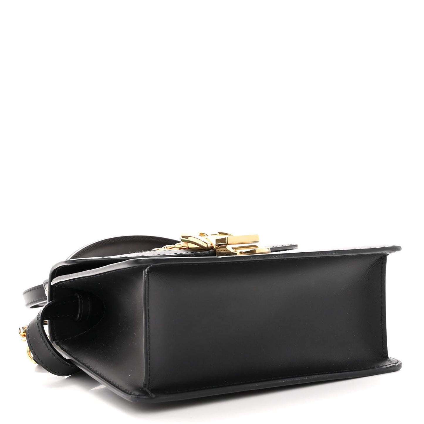 Calfskin Mini Sylvie Top Handle Bag Black