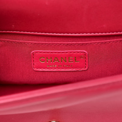 Chanel Calfskin Chevron Quilted Small Boy Flap Dark Pink 6 of 11