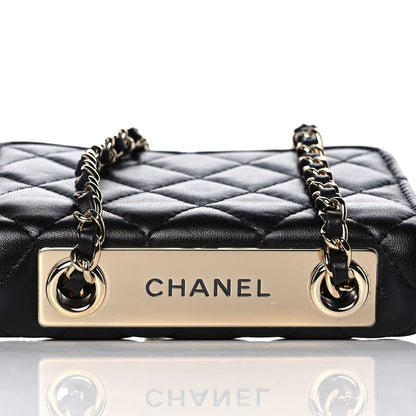 Chanel Lambskin Quilted Trendy CC Card Holder On Chain Black 7 of 10