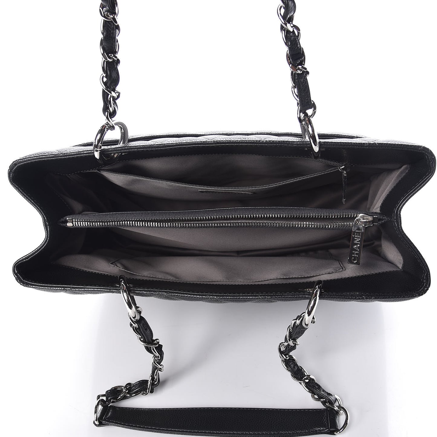 Caviar Quilted Grand Shopping Tote GST Dark Grey