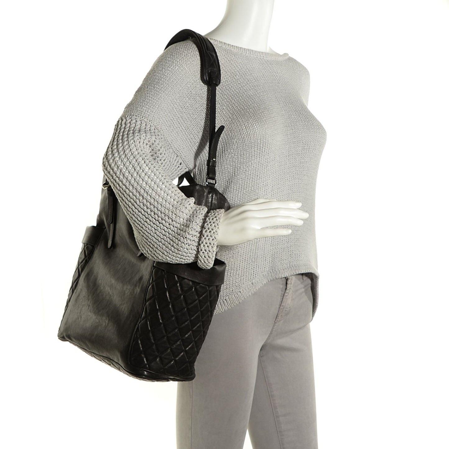 Calfskin Blare Biker Hobo Black