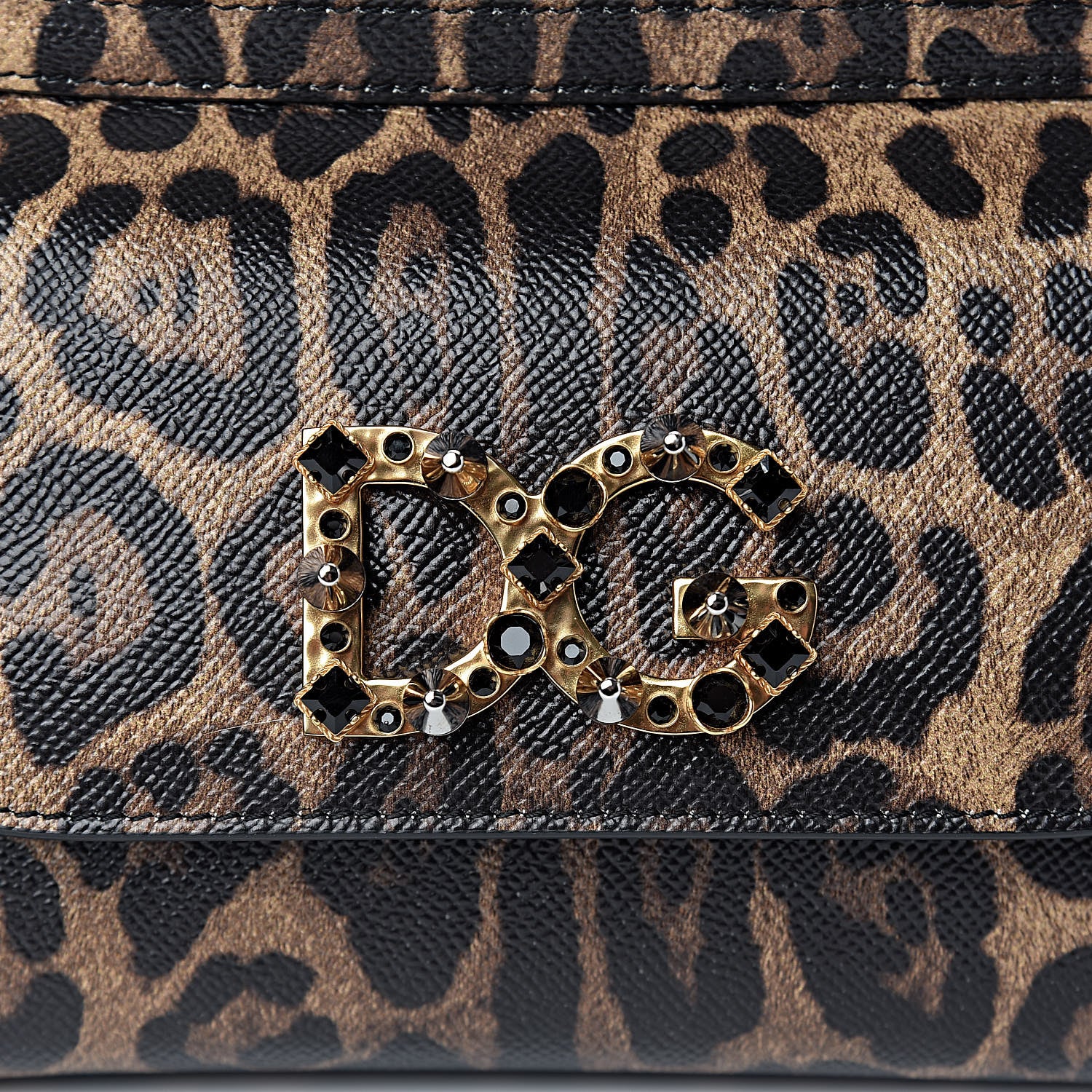 Dolce & Gabbana Dauphine Studded Leopard Print Mini Miss Sicily Satchel Naturale 9 of 9