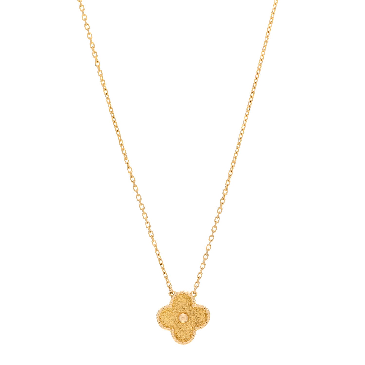 Van Cleef & Arpels 18K Yellow Gold Vintage Alhambra Pendant Necklace 1 of 5