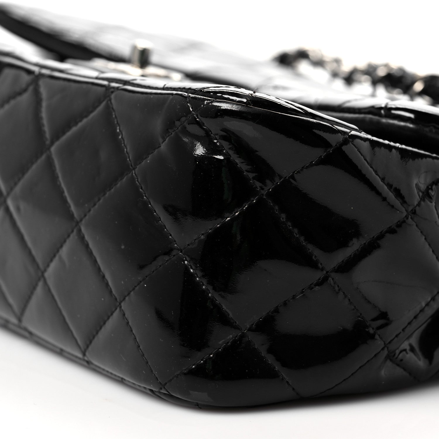 Chanel Patent Quilted Jumbo Double Flap Black 10 of 11