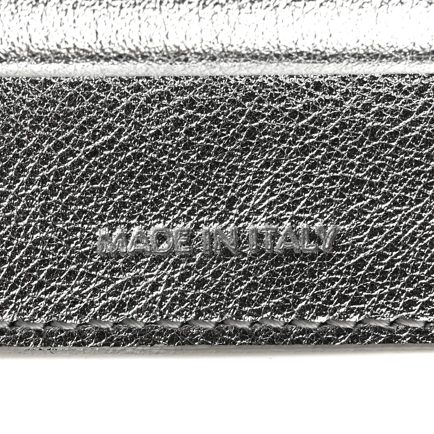 Metallic Calfskin Small Triomphe Wallet Silver