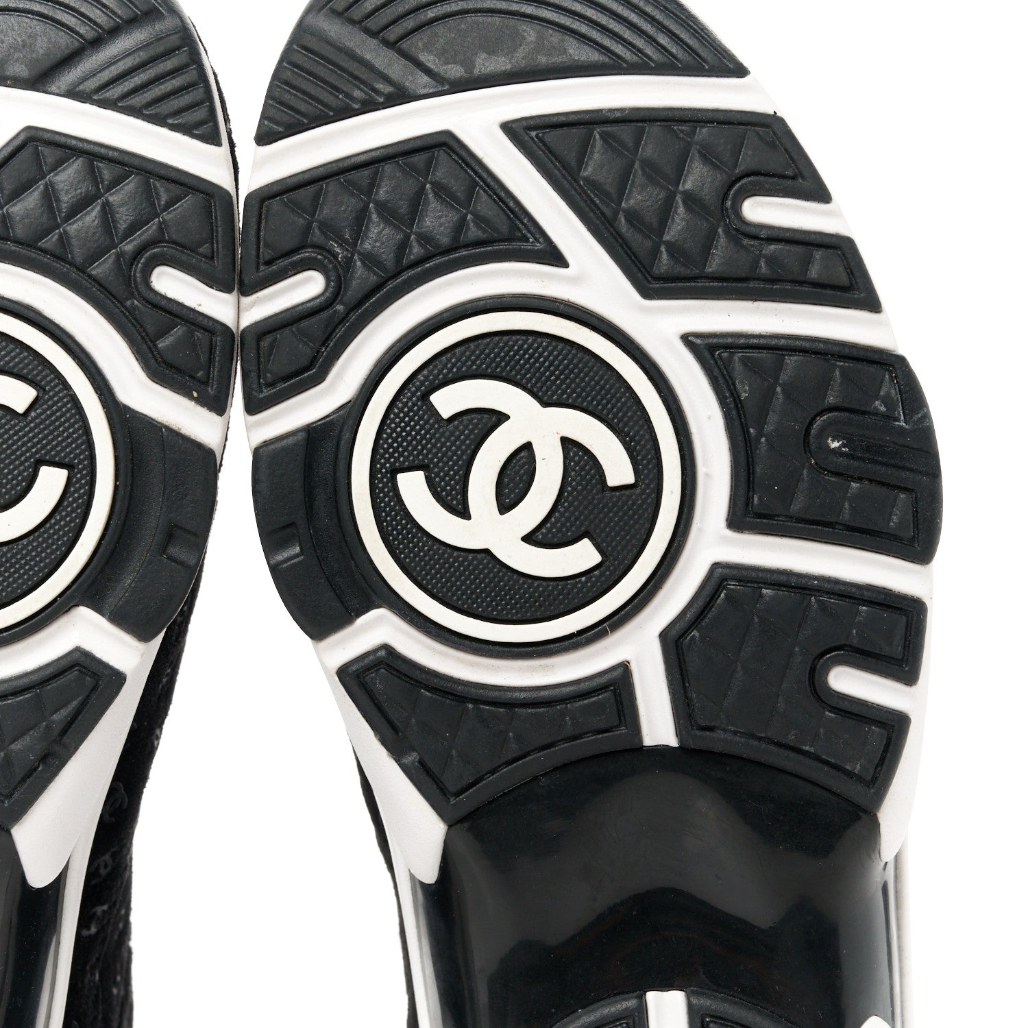 Chanel Suede Calfskin Printed CC Sneakers 39 Black 6 of 9