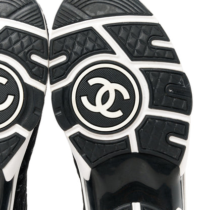 Chanel Suede Calfskin Printed CC Sneakers 39 Black 6 of 9