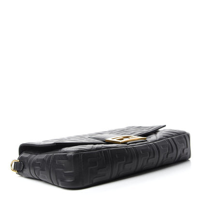 Fendi Nappa FF 1974 Embossed Large Baguette Black 4 of 10