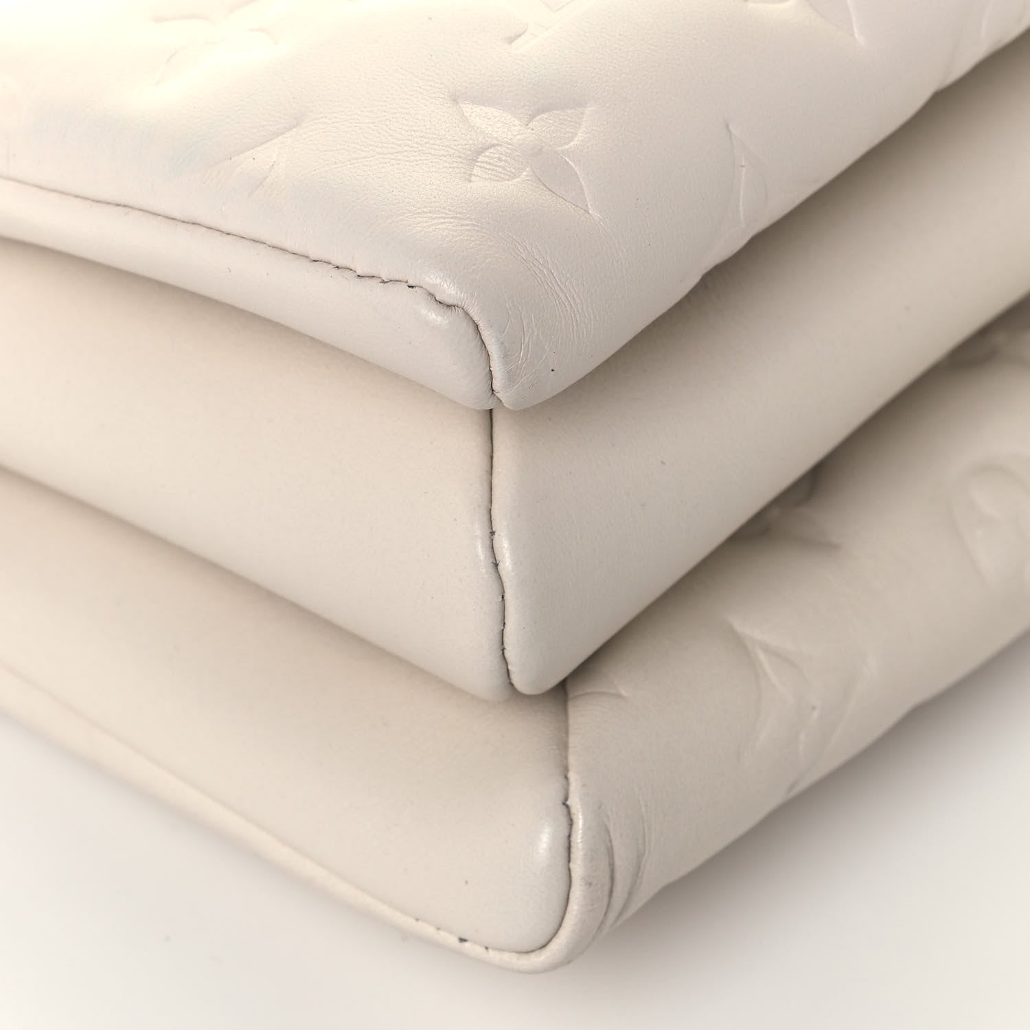 Louis Vuitton Lambskin Embossed Monogram Coussin PM Cream 8 of 12