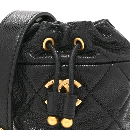Chanel Caviar Quilted Twist Your Buttons Mini Bucket Bag Black 8 of 10
