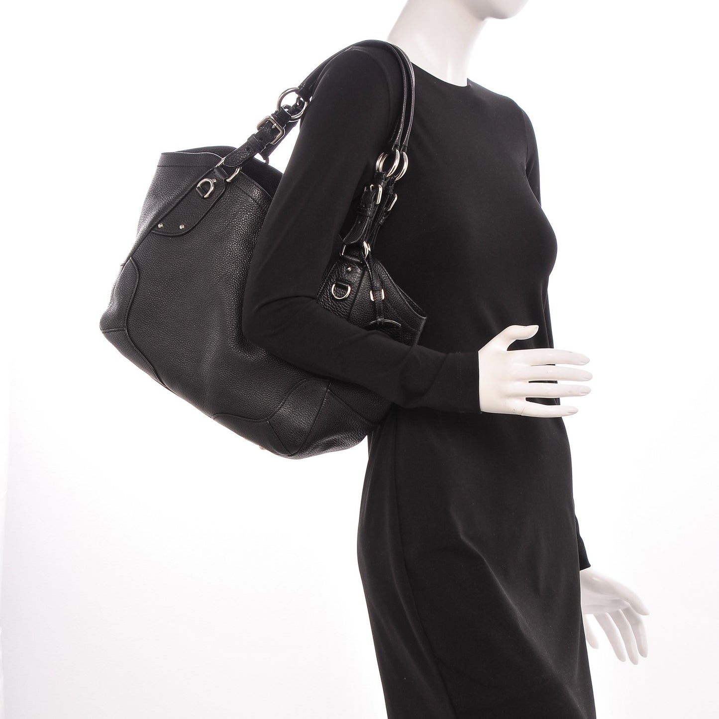 Vitello Daino Shoulder Bag Nero Black