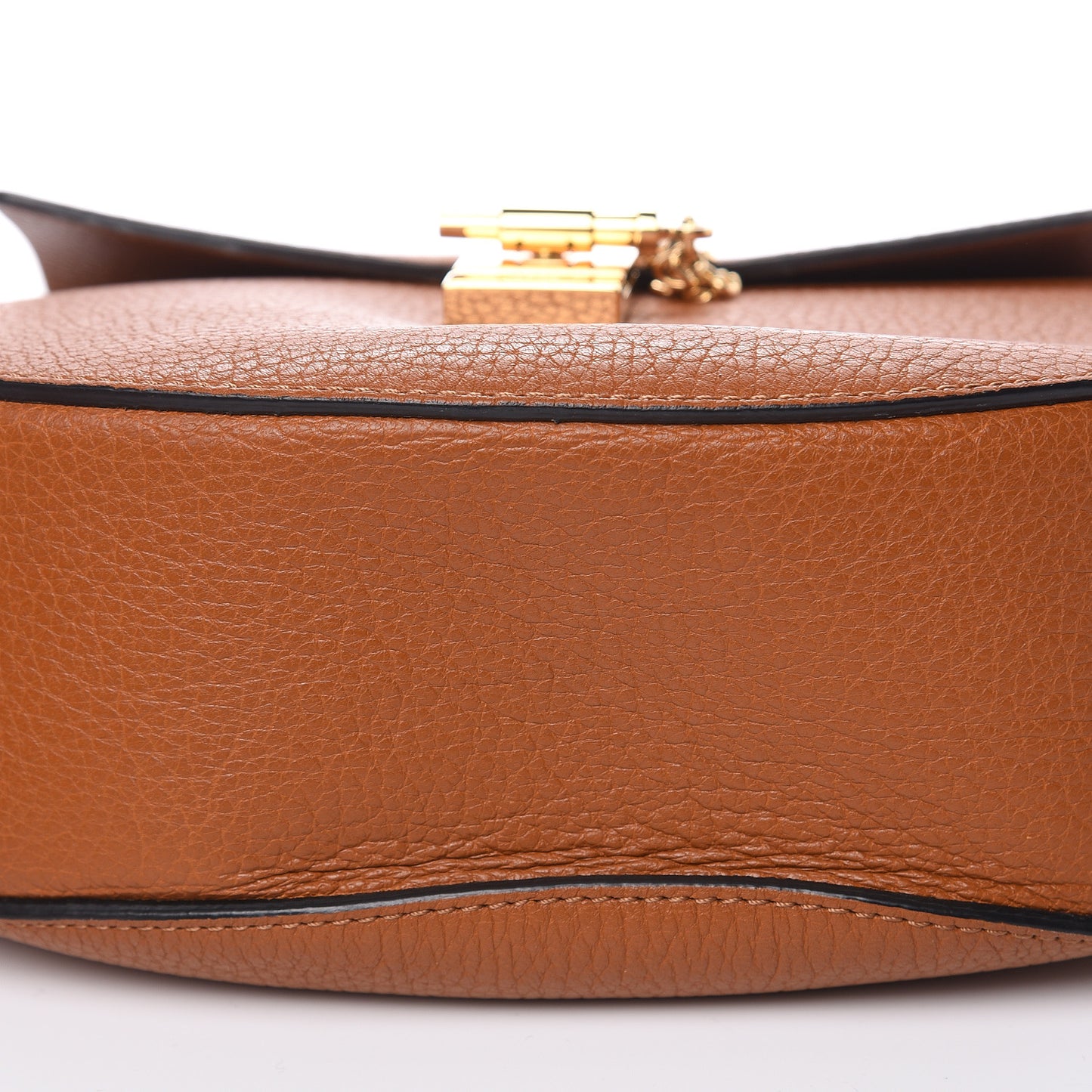 Grained Lambskin Drew Shoulder Bag Caramel