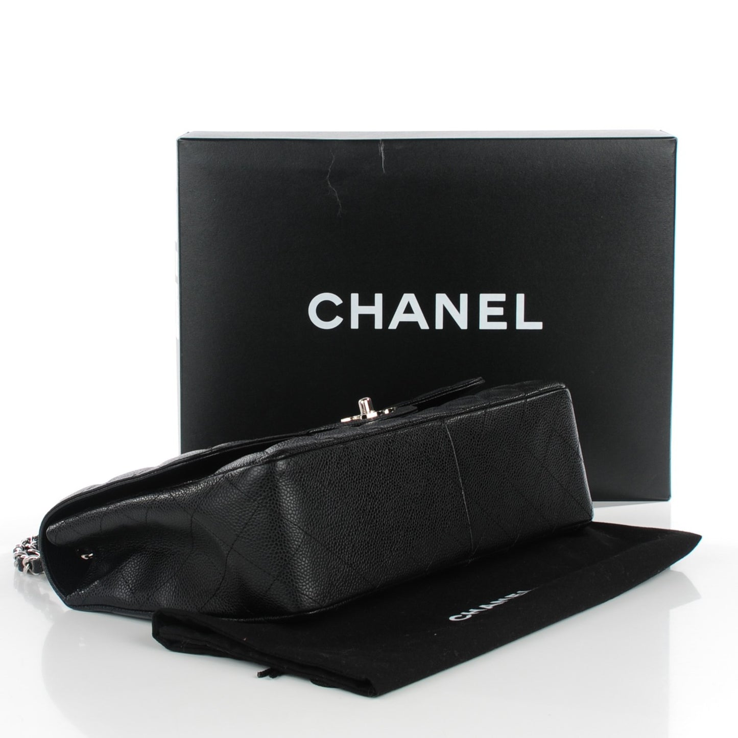 Caviar Quilted Jumbo Single Flap Black