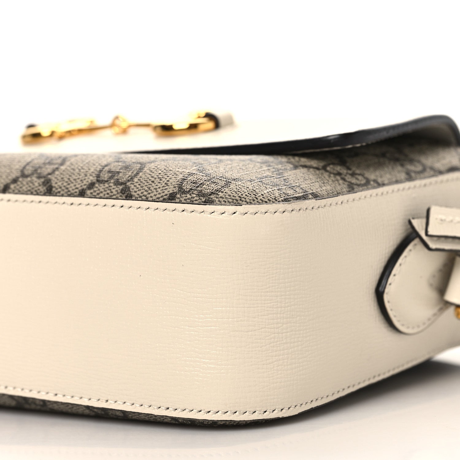 Gucci GG Supreme Monogram Small Horsebit 1955 Shoulder Bag Beige Mystic White 10 of 10