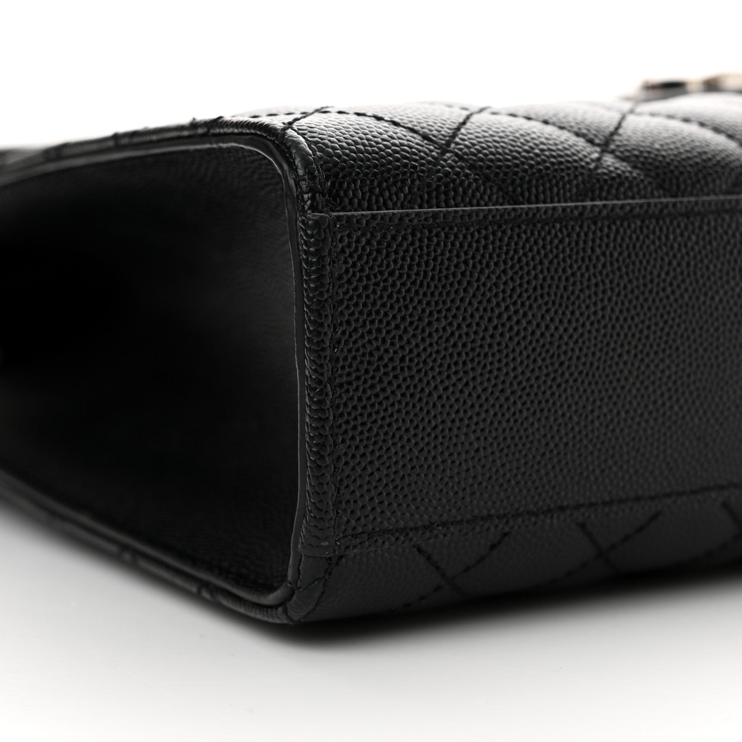 Saint Laurent Grain De Poudre Textured Mixed Matelasse Large Triquilt Monogram Satchel Black 9 of 12