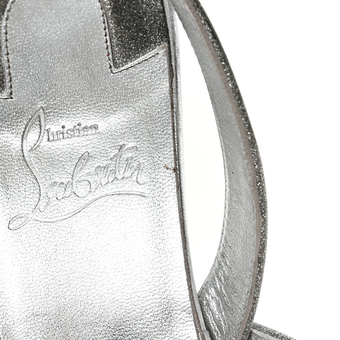 Glitter Calfskin Taralita 85 Thong Sandals 40 Silver