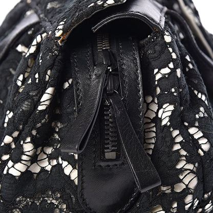 Valentino Garavani Satin Lace Satchel Black 11 of 20