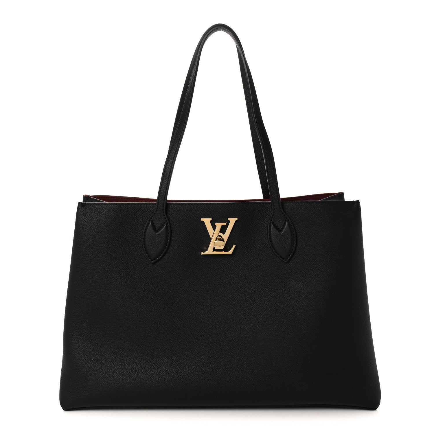 Louis Vuitton Grained Calfskin Lockme Shopper Black 2 of 17