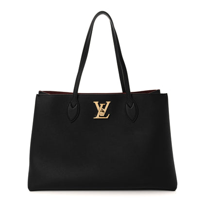 Louis Vuitton Grained Calfskin Lockme Shopper Black 2 of 17
