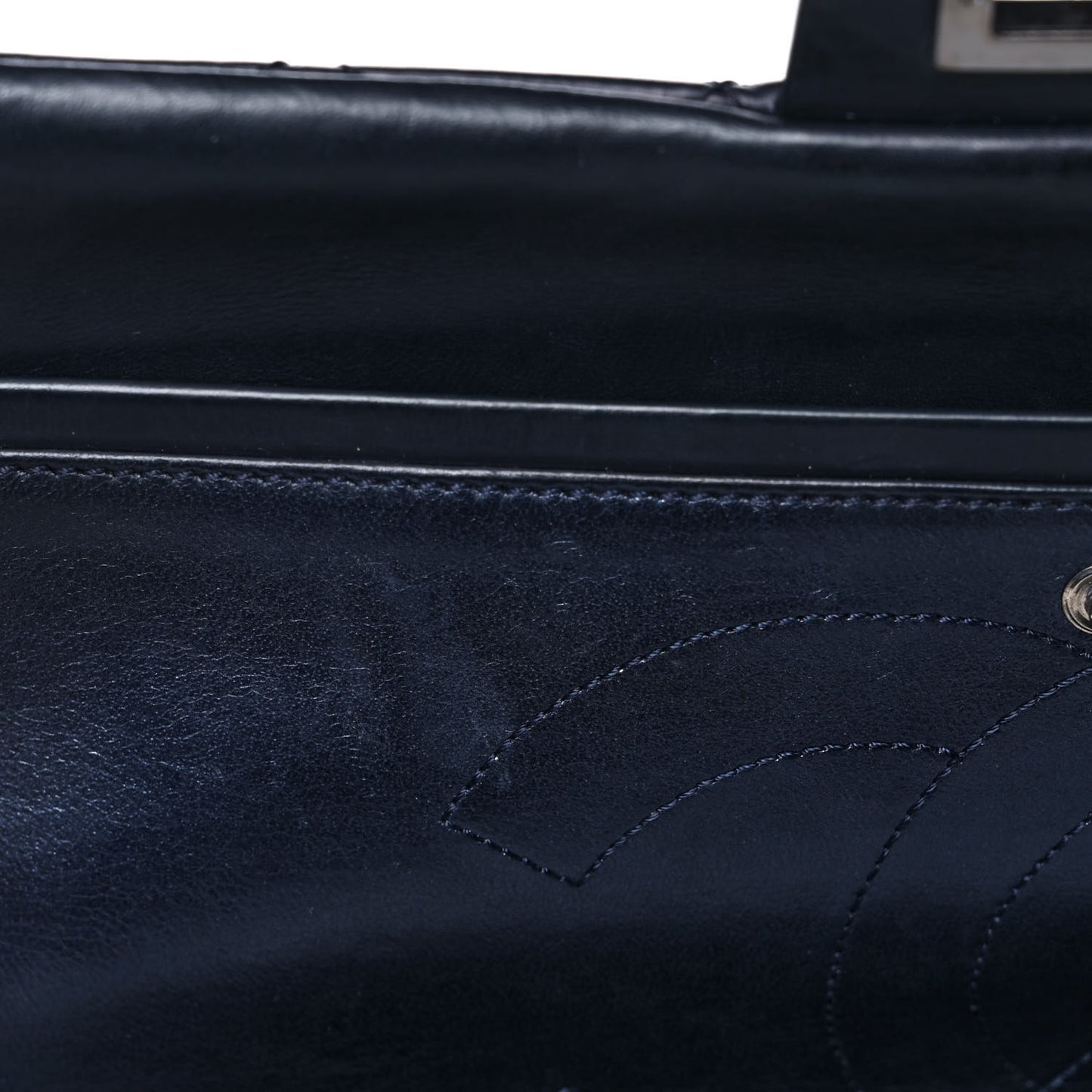 Aged Calfskin Quilted 2.55 Reissue 227 Flap Navy Blue
