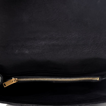 Saint Laurent Sheepskin Matelasse Chevron Monogram Large College Satchel Black 6 of 10