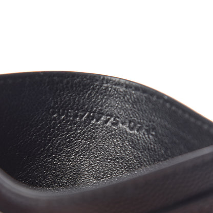Saint Laurent Grain De Poudre Matelasse Chevron Monogram Credit Card Case Black 7 of 8