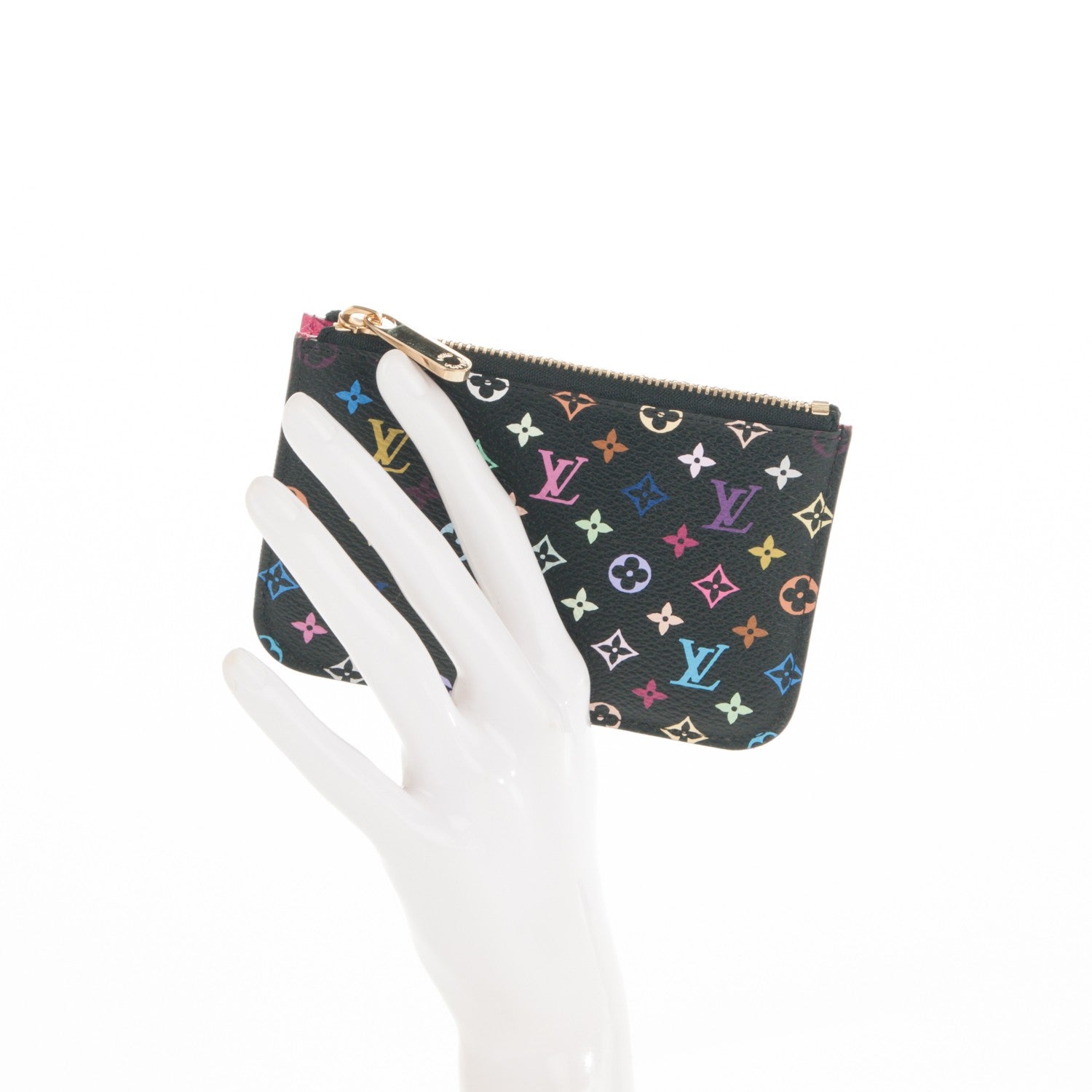 Louis Vuitton Monogram Multicolor Key Pouch Black Grenade 2 of 7
