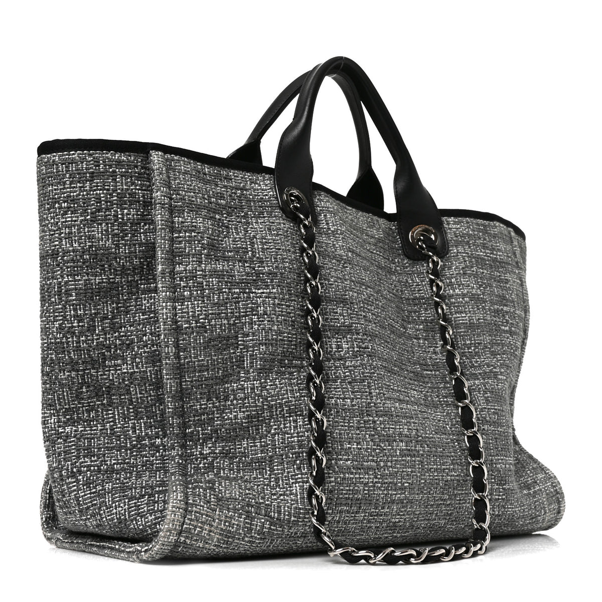 Chanel Canvas Medium Deauville Tote Charcoal 2 of 10