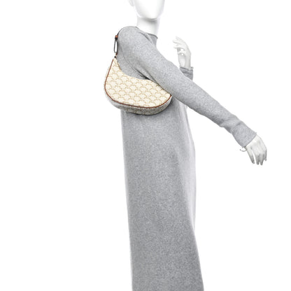 Celine Canvas Calfskin Ava Triomphe Shoulder Bag White 2 of 10