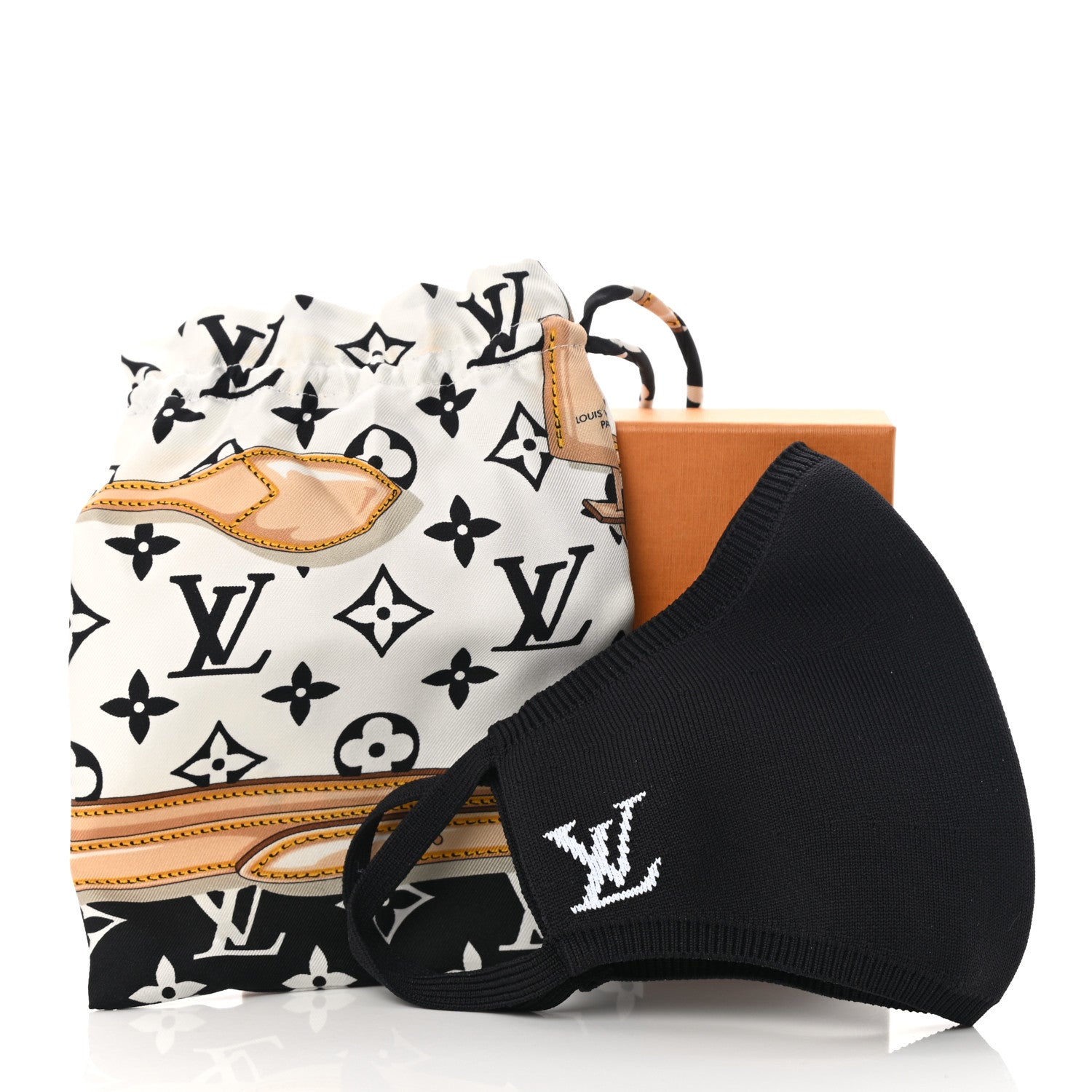 Louis Vuitton LV Initials Knit Face Mask Black 8 of 8