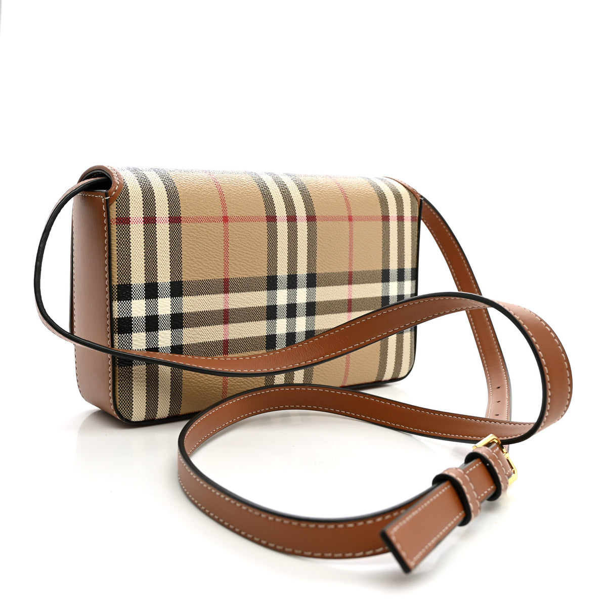 Burberry E-Canvas Vintage Check Hampshire Crossbody Archive Beige 3 of 9
