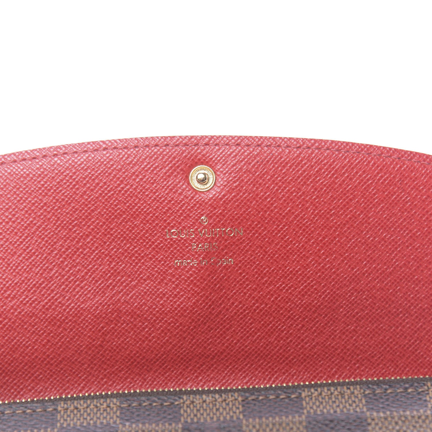 Louis Vuitton Damier Ebene Emilie Wallet Red 6 of 9