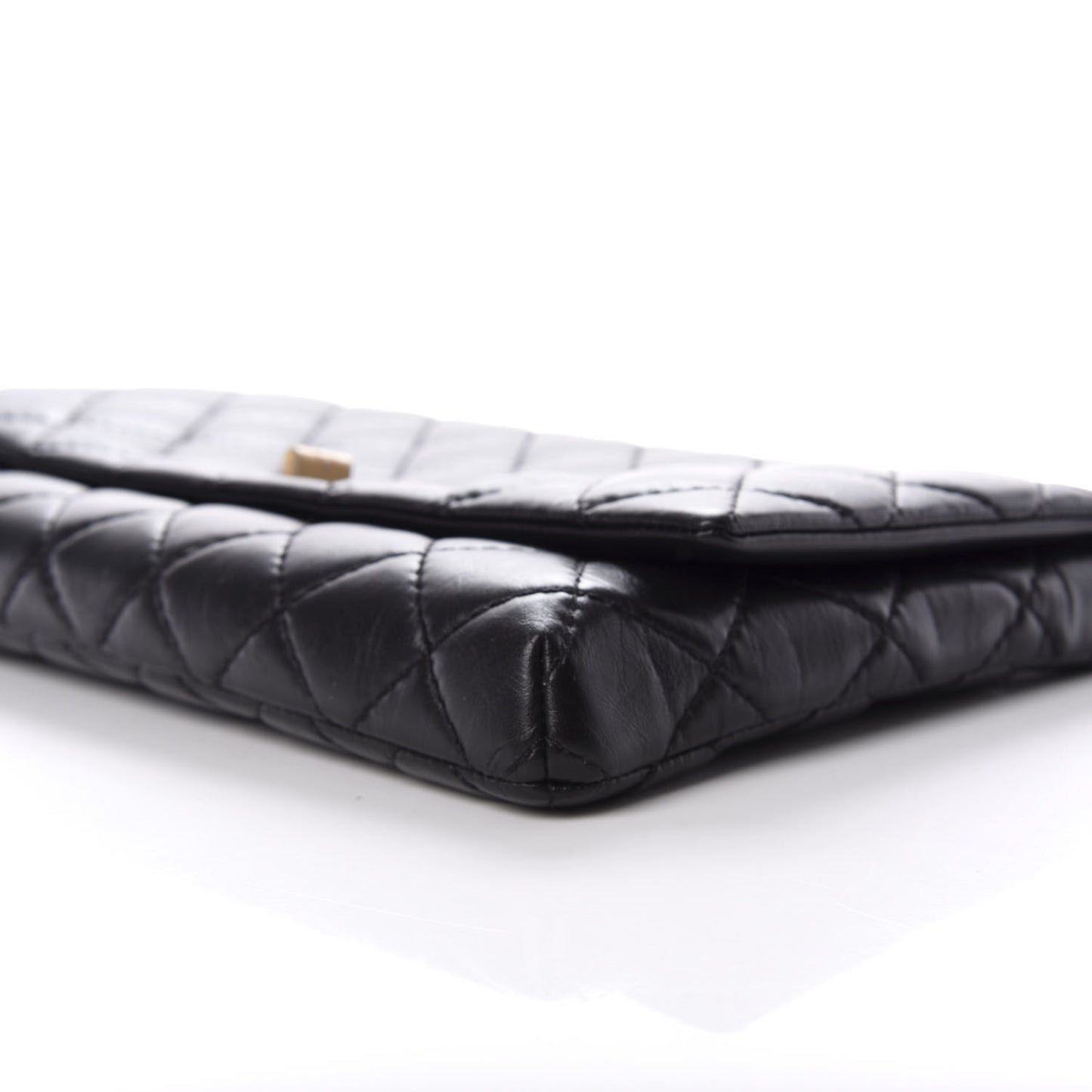Aged Calfskin Quilted Reissue 2.55 Clutch Black