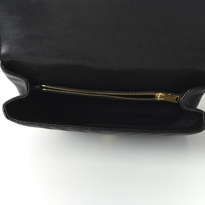 Saint Laurent Sheepskin Matelasse Chevron Monogram Large College Satchel Black 6 of 10