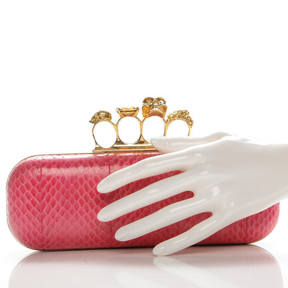 Alexander McQueen Python Knuckle Box Clutch Pink 3 of 7