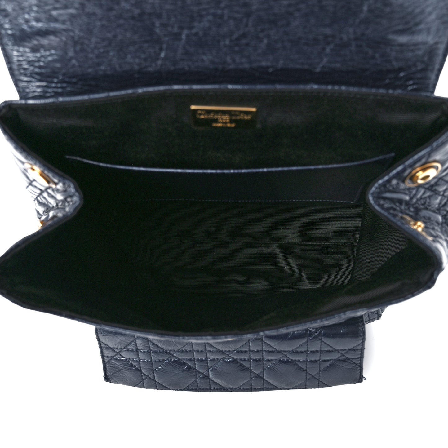 Ceramic Effect Deerskin Cannage Large Stardust Backpack Navy Blue