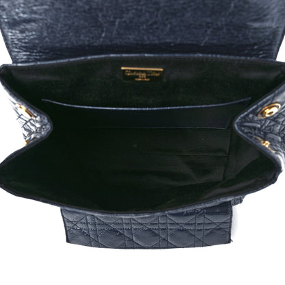 Christian Dior Ceramic Effect Deerskin Cannage Large Stardust Backpack Navy Blue 5 of 10