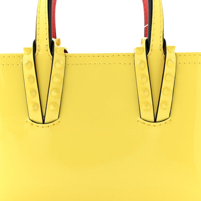 Christian Louboutin Patent Calfskin Spikes Mini East West Cabata Tote Yellow 8 of 10