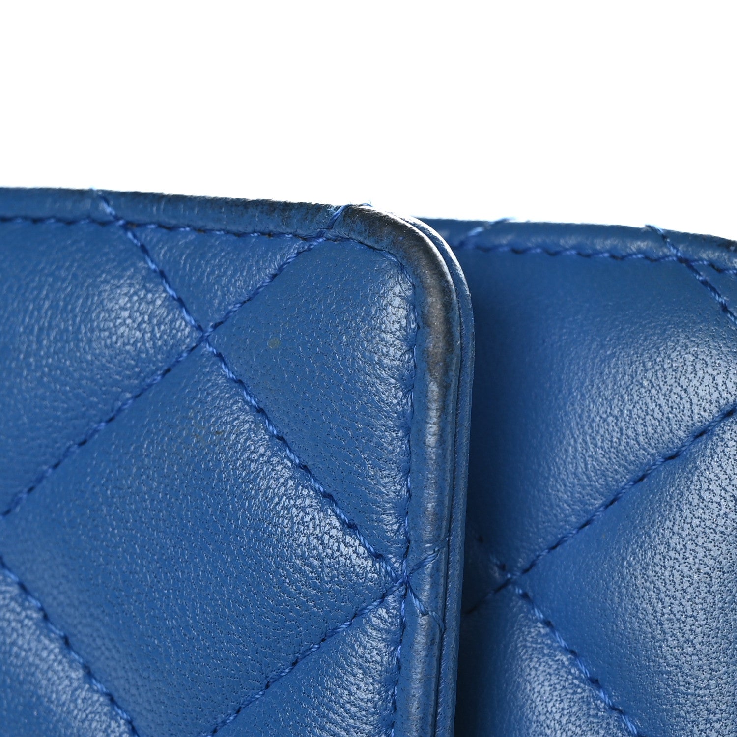 Chanel Lambskin Quilted Wallet On Chain WOC Blue 10 of 11
