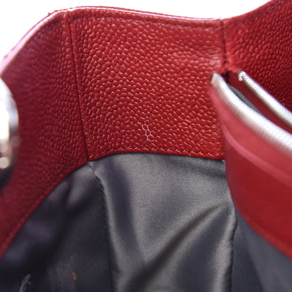 Chanel Caviar Quilted Grand Shopping Tote GST Red 10 of 16