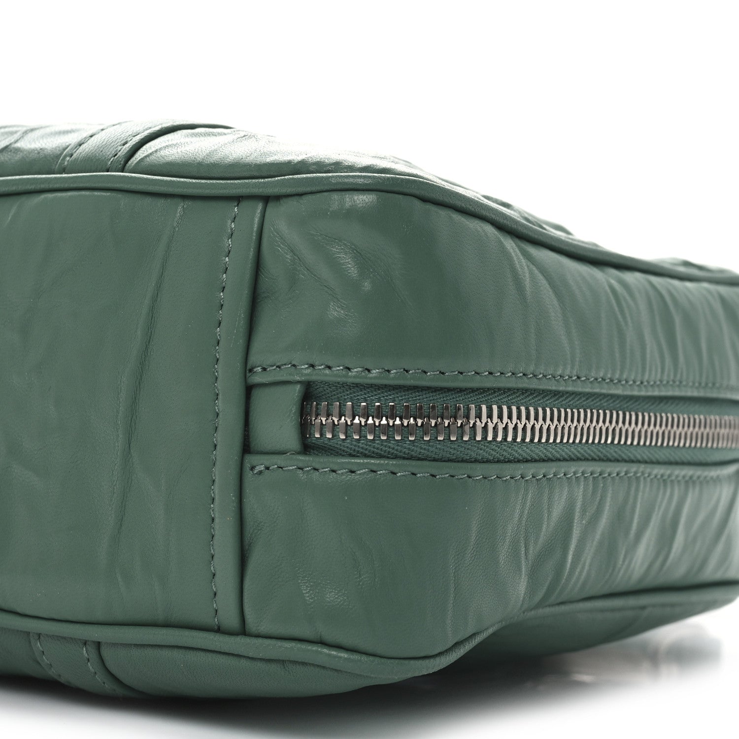 Prada Nappa Antique Medium Re-Edition 2001 Two Handle Bag Green 9 of 9