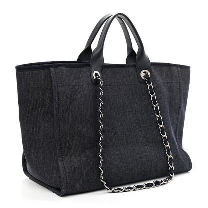 Chanel Canvas Large Deauville Tote Blue Orange 3 of 10