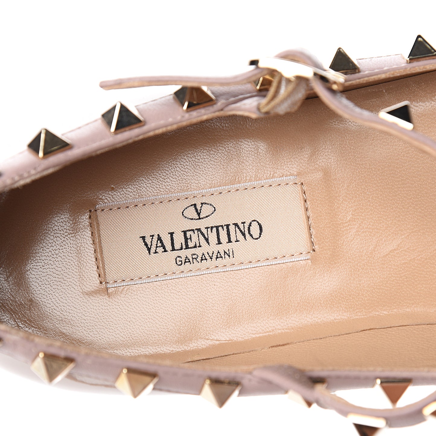 Patent Rockstud Cage Ballerina Flats 37.5 Poudre