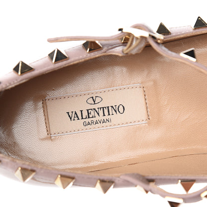 Valentino Garavani Patent Rockstud Cage Ballerina Flats 37.5 Poudre 7 of 9