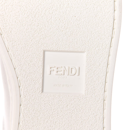 Fendi Vitello Lurex Rockoclick Slip On Sneakers 36.5 White Soap Rose Gold 9 of 10
