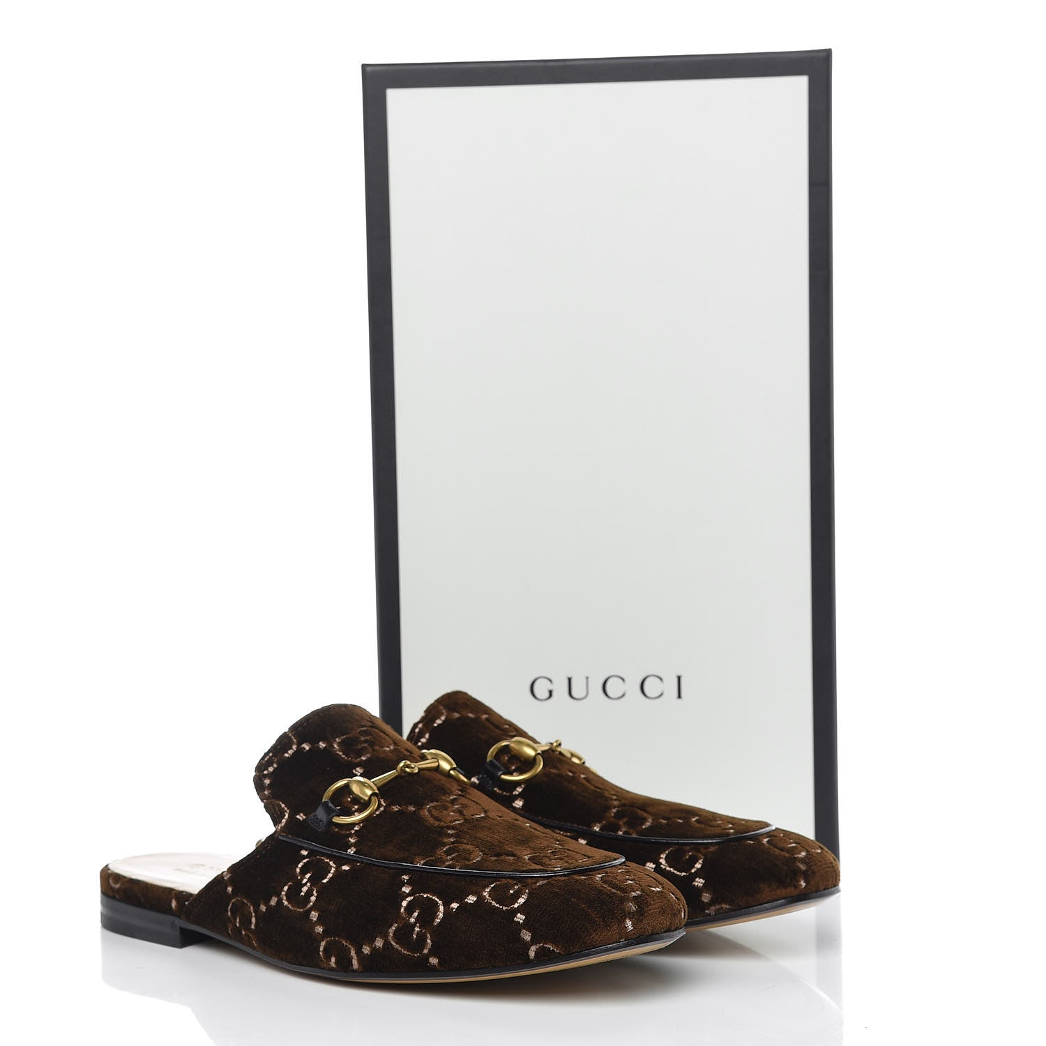 Gucci Velvet GG Monogram Mens Princetown Slippers 8 Brown 9 of 9