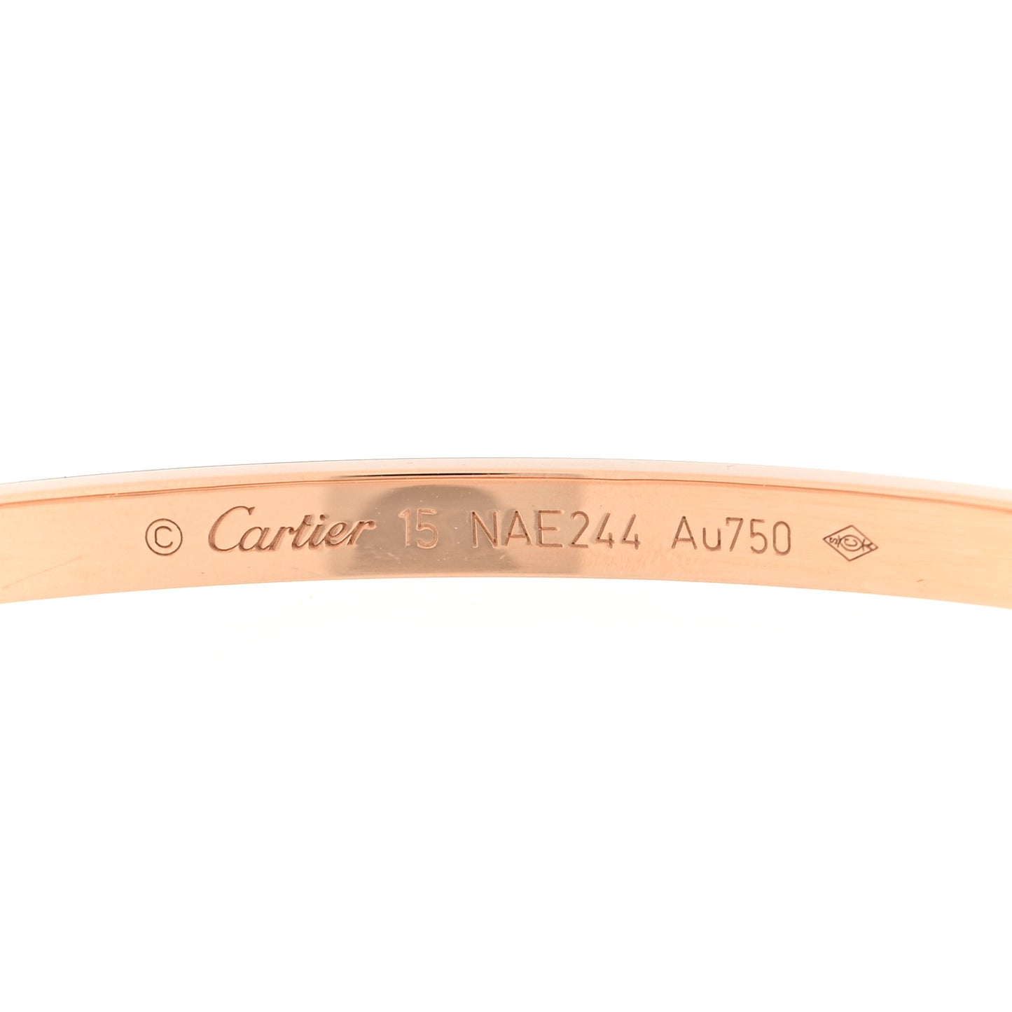 18K Pink Gold 10 Diamond Small LOVE Bracelet 15