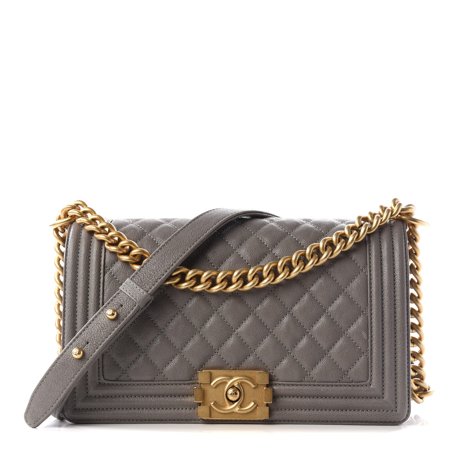 Chanel Caviar Quilted Medium Boy Flap Grey 1 of 12